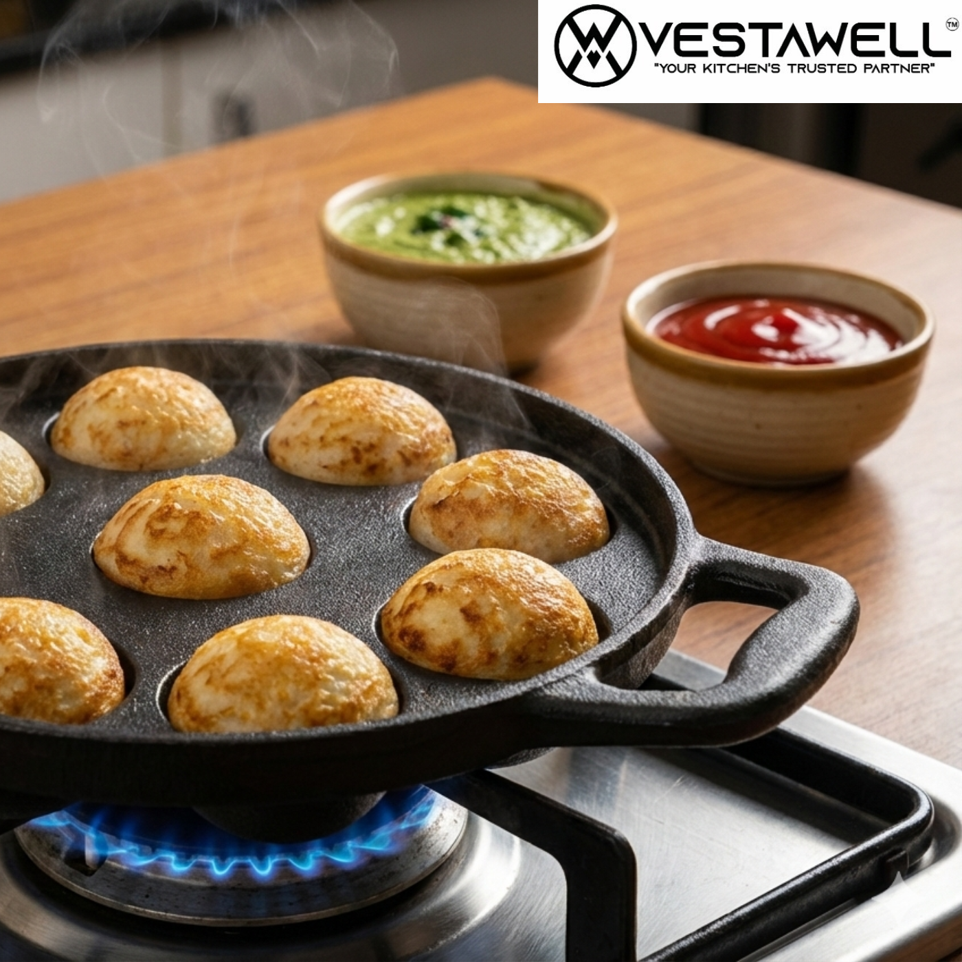PreSeasoned Appam Pan 9 Pits