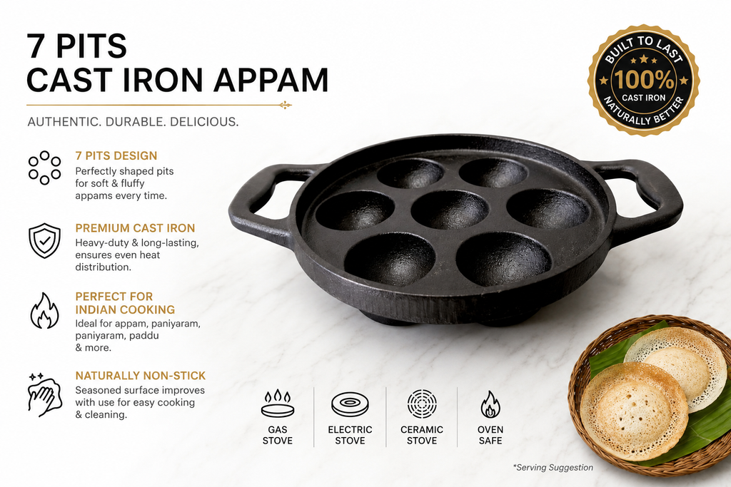 Appam Pan 7 Pits